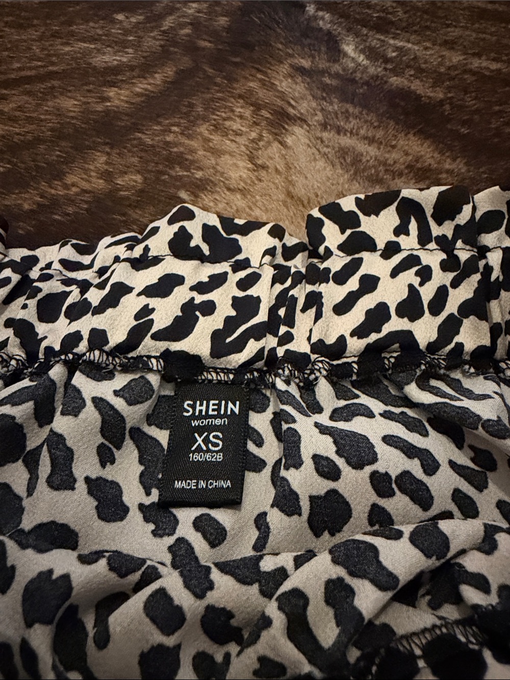 Black and White Leopard Print Ruffle Mini Skirt - Picture 4 of 4